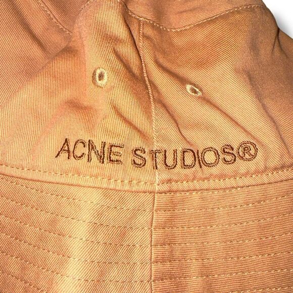 NWT Acne Studios Twill Bucket Hat in Tan Sz S/M - Picture 3 of 5